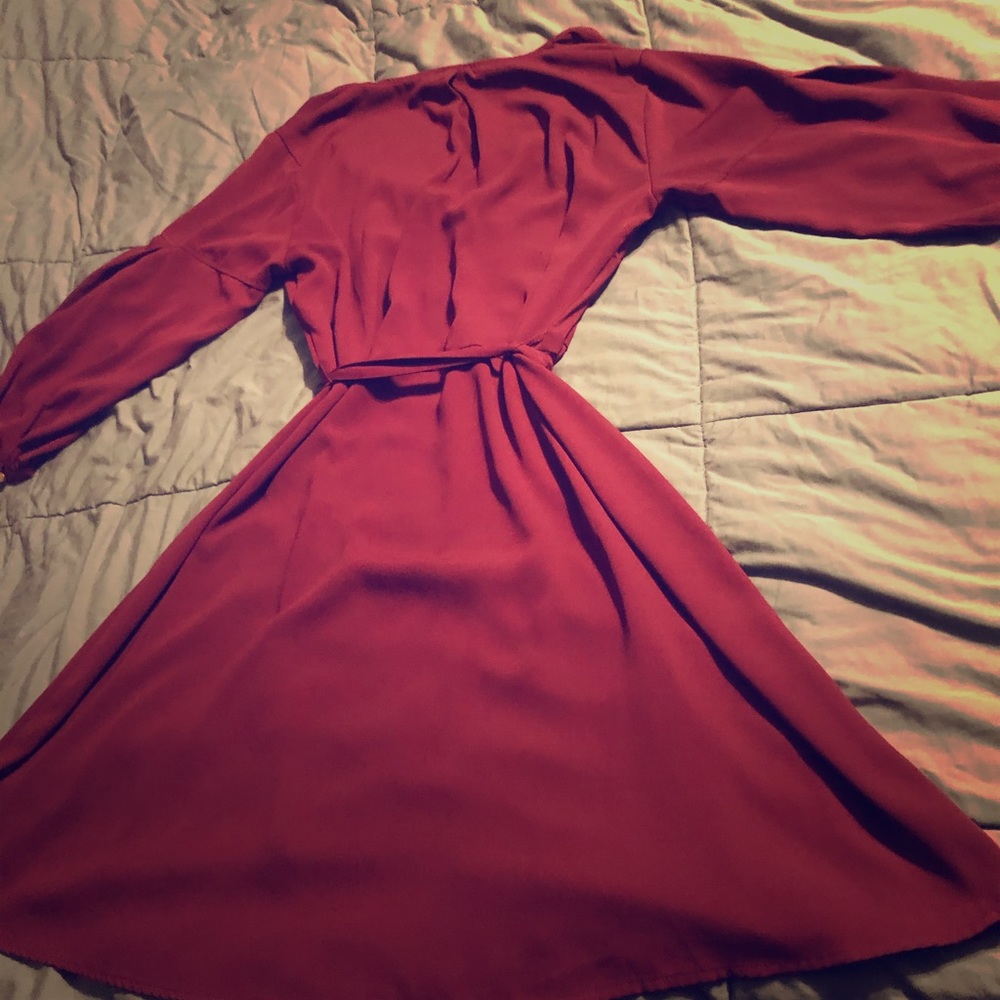 Size large Woman’s long sleeve burgundy dress